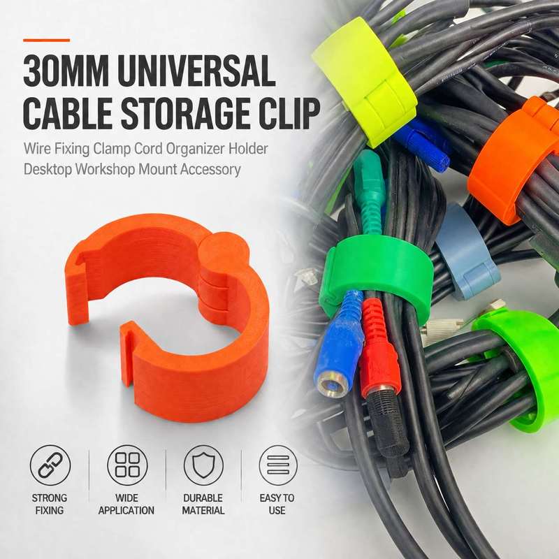 Desk Cable Clip - 30mm Universal Cable Organizer Clip Wire