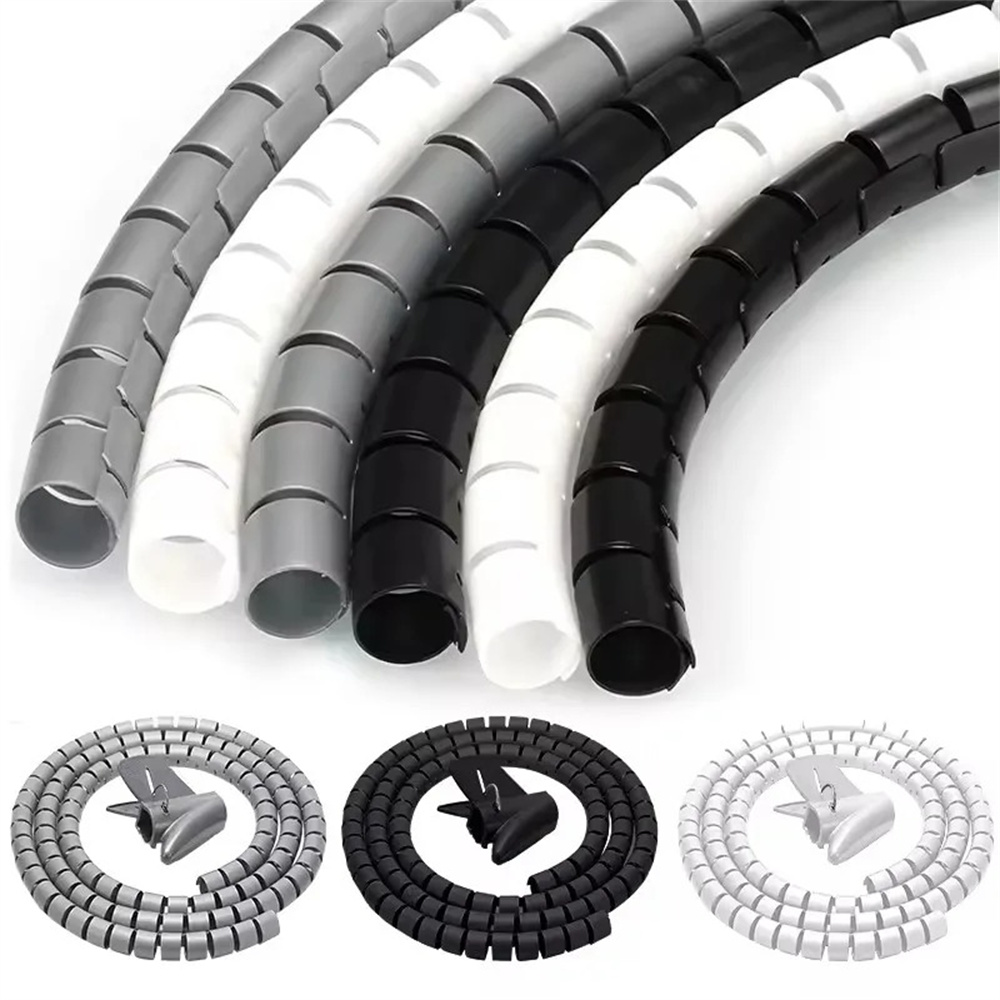 Desk Cable Clip - 2M Flexible Spiral Cable Organizer Clips