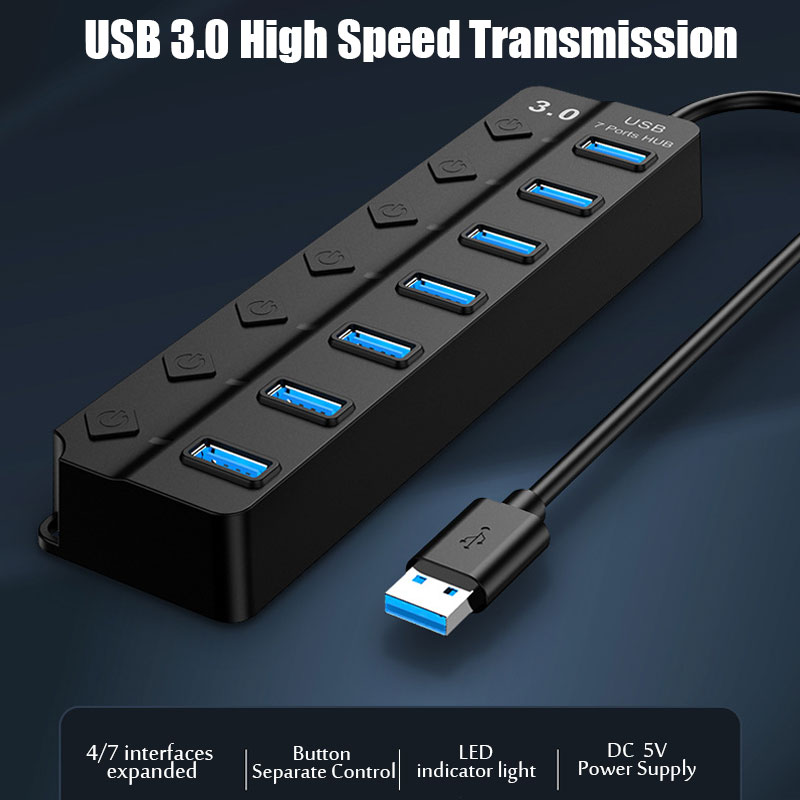 USB Hub USB 3.0 Power Adapter  - đánh giá và giá Usb Hub 7 Port