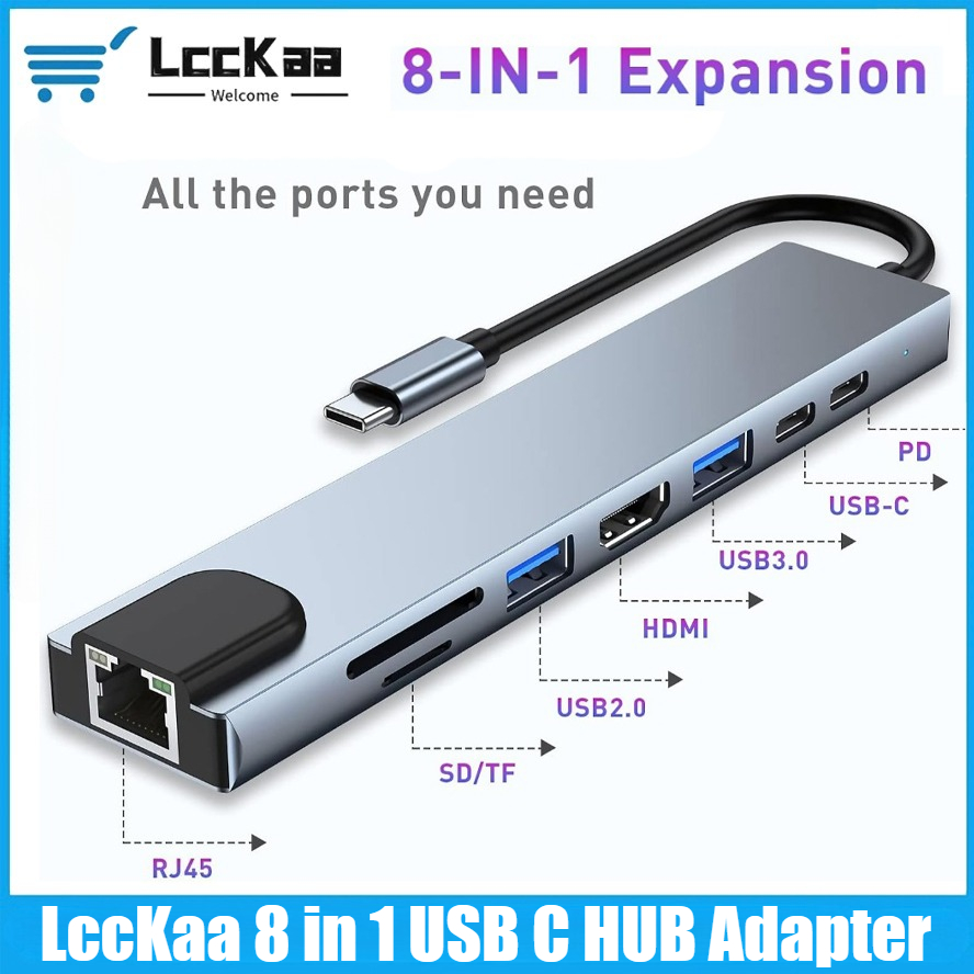 USB C Hub 8/7 in 1 4K HDMI Ada - đánh giá và giá Usb Hub 7 Port