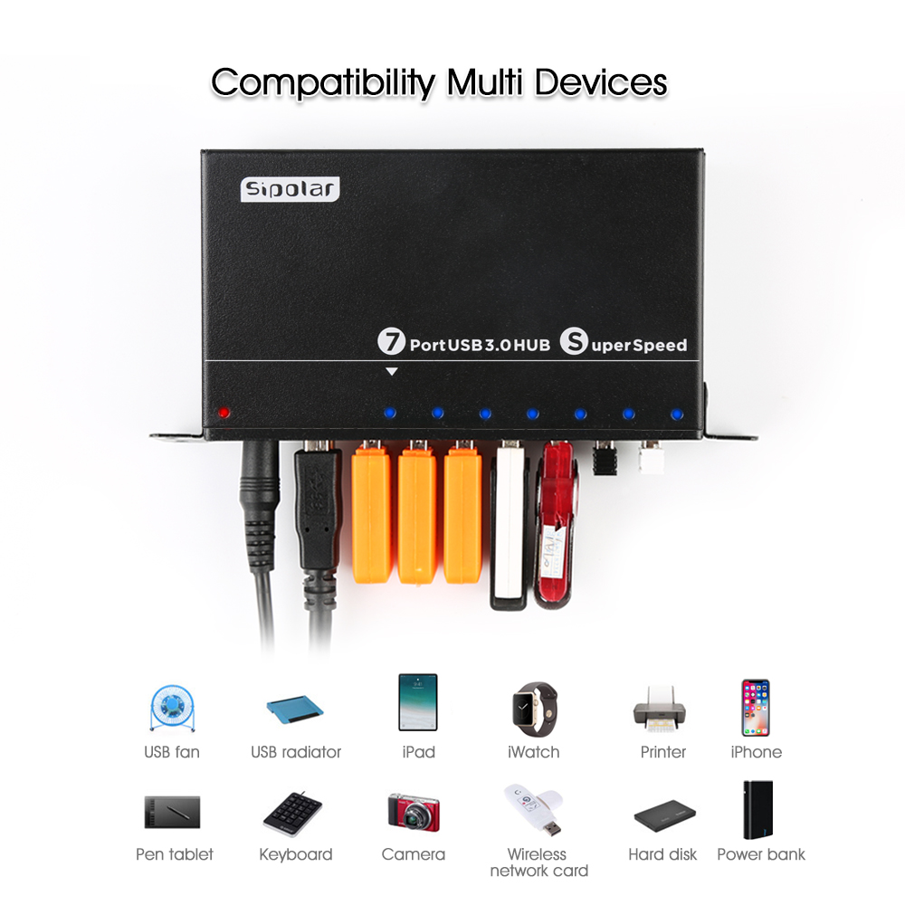 A-173 Industrial 7 Port USB 3. - đánh giá và giá Usb Hub 7 Port
