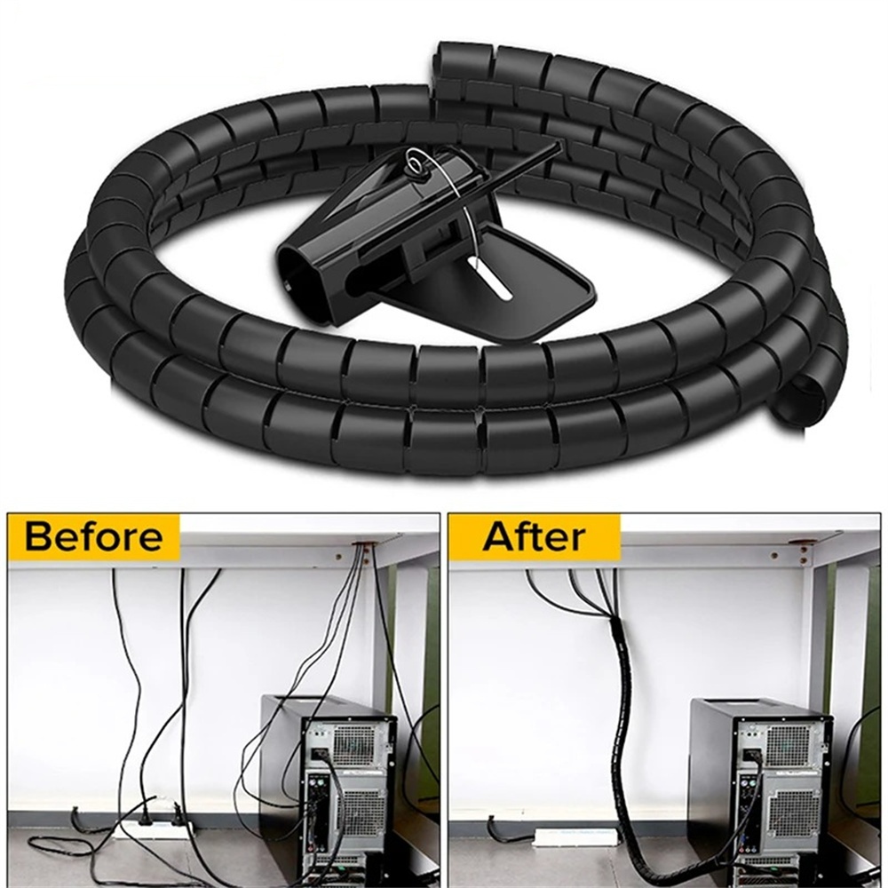 2M Flexible Spiral Cable Organ - đánh giá và giá Desk Cable Clip