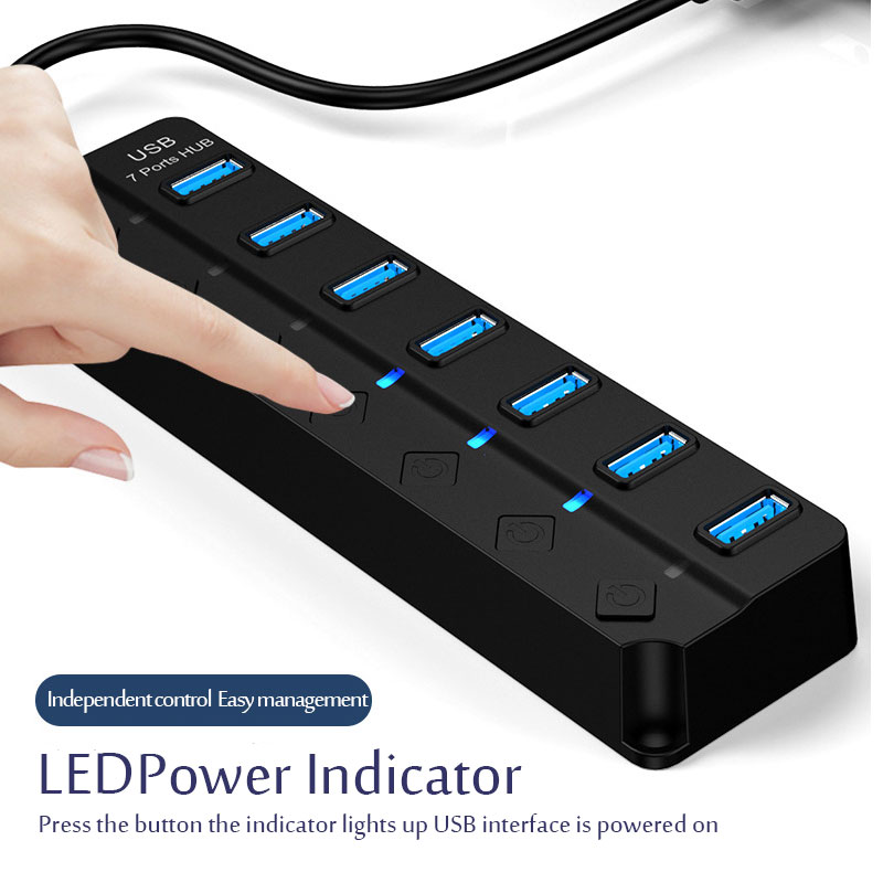 USB 3.0 Power Adapter 4/7 Port - đánh giá và giá Usb Hub 7 Port