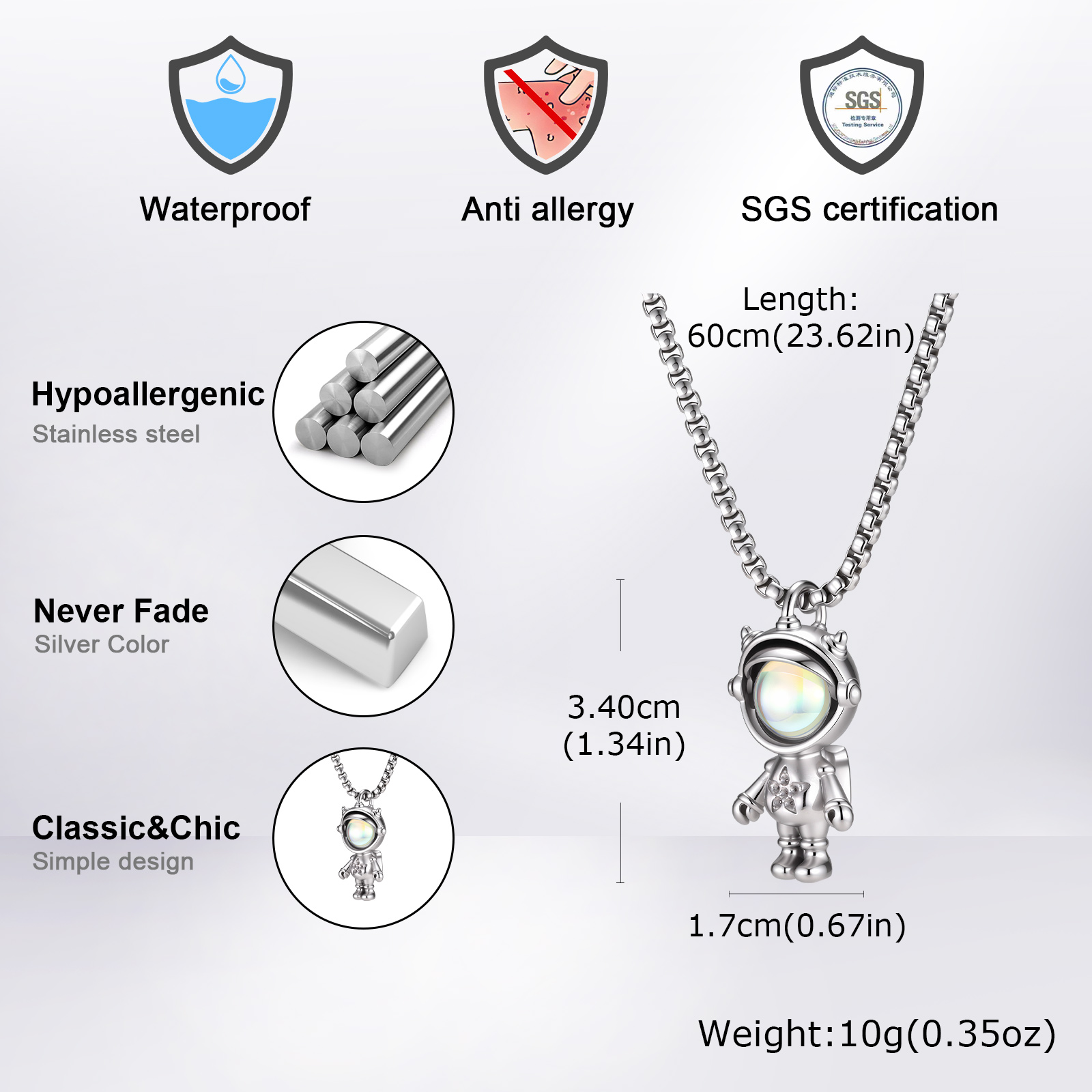 Vnox Stainless Steel Spaceman  - đánh giá và giá Tech Wear Accessories