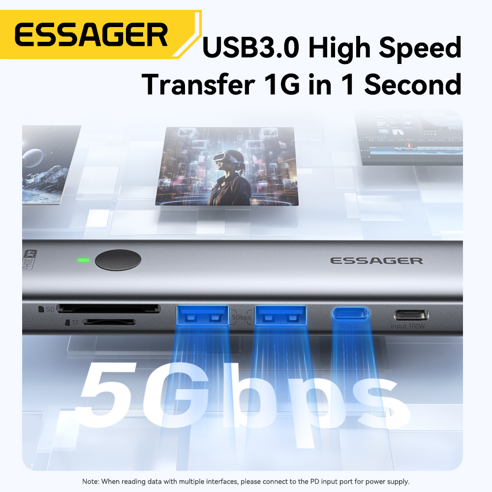Essager USB C HUB 4K 7-in-1 Ty - đánh giá và giá Usb Hub 7 Port